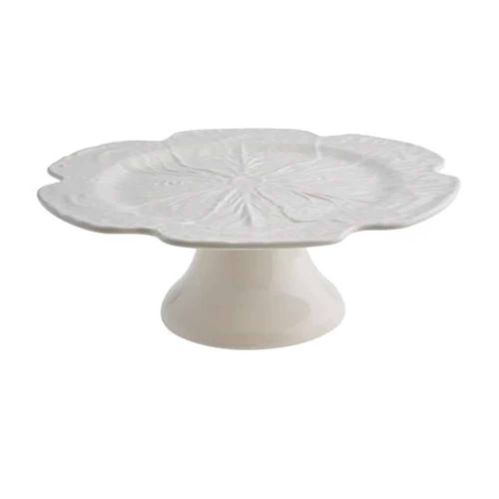 BORDALLO PINHEIRO Cabbage Beige Cake Stand 12"